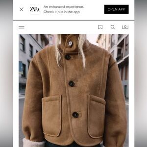 Zara Women's Brown Shearling Jacket